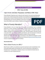 Poverty Alleviation Programmes and Policies UPSC Notes