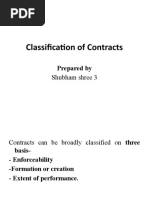 Classification of Contracts: Prepared by