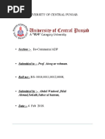 University of Central Punjab.: Bs-Commerce/ADP