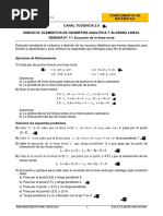 Canal Tuciencia 2.0 Unidad Iii: Elementos de Geometría Analítica Y Álgebra Lineal SEMANA #11: Ecuación de La Línea Recta