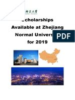 Scholarships Available at Zhejiang Normal University For 2019