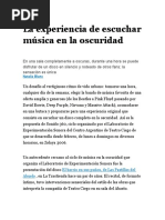 La Experiencia de Escuchar Música en La Oscuridad