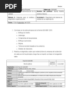 Actividad 2. Diagnóstico Del Sistema de Calidad de Su Organización