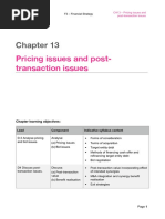 Pricing Issues and Post-Transaction Issues: Chapter Learning Objectives