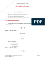 Module 2: Applying The Principles of Dynamics: Learning Objectives