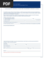 Employment Documentation Form: American Culinary Federation