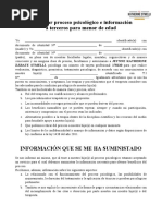 Autorizar Proceso Psicológico e Información A Terceros para Menor de Edad