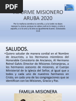 Informe Misionero de Aruba 2020