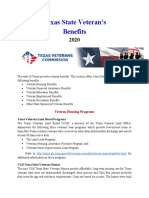 Vet State Benefits - TX 2020