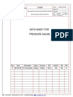 Pressure Gauge Data Sheet For: Cover