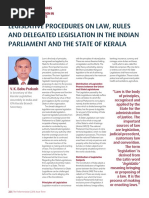 Legislative Procedures On Law, Rules and Delegated Legislation in The Indian Parliament and The State of Kerala