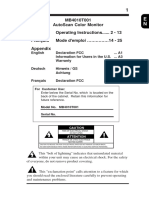 Mb4010T001 Autoscan Color Monitor English Operating Instructions...... 2 - 13 Français Mode D'Emploi 14 - 25 Appendix