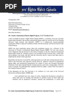 Sept 30 2020 Letter To Dean Iacobucci of University of Toronto Law School