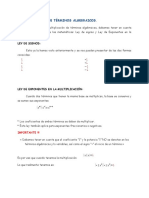 Multiplicación de Términos Algebraicos