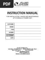 Instruction Manual: For Installation, Usage and Maintenance of Hydraulic Power Unit