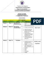 ENTREPRENEURSHIP - Budget of Work 1st Quarter 2020 PDF