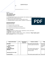 Lesson Plan: Stages of The Lesson SC Operational Objectives Teacher's Activity Pupils' Activity