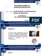 1.2 Proyectos de Inversión en El Contexto Del Plan de Desarrollo.