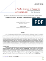 Learning Strategies of Indigenous Peoples Students of Philippine Normal University: Basis For A Proposed Pedagogical Model