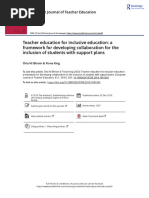 Teacher Education For Inclusive Education A Framework For Developing Collaboration For The Inclusion of Students With Support Plans