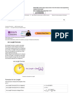 Arc Length Formula - Formula To Calculate Arc Length With Solved Examples PDF