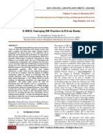 E-HRM: Emerging HR Practices in Private Banks: ISSN (ONLINE) : 2250-0758, ISSN (PRINT) : 2394-6962