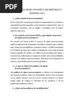 Ajuste Macroeconomico de Republica Dominicana