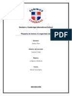 REPORTE DE LECTURA SOBRE LA SEGURIDAD VIAL - Ashley Glen, 5to de Secundaria