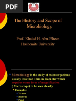 The History and Scope of Microbiology: Prof. Khaled H. Abu-Elteen Hashemite University