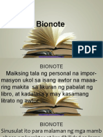 Bionote