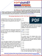 Percentage Questions PDF For SSC Tier II Exams