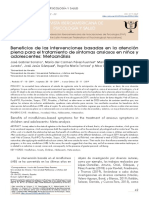 Beneficios de Las Intervenciones Basadas en La Atención Plena para El Tratamiento de Síntomas Ansiosos en Niños y Adolescentes Metaanálisis