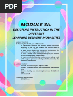 Module 3A:: Designing Instruction in The Different Learning Delivery Modalities