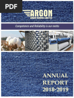 Argon Denims LTD Annual Report 2018-2019