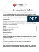 Examination Instructions For Students: Example