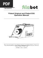 Filabot Original and Filabot EX2 Operation Manual: Filabot Vermont, USA, Earth 1-802-505-6772