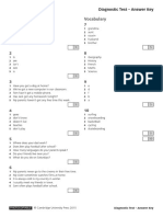 Language Focus Vocabulary: Diagnostic Test - Answer Key