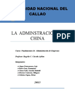 La Adminstracion en China - Funamentos