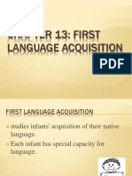 Chapter 13: First Language Acquisition