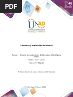 Formato Tarea 3 - Diseñar Dos Actividades de Literatura Infantil para Niños