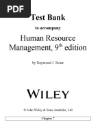 Test Bank: Human Resource Management, 9 Edition