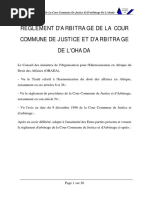 Ohada Reglement D Arbitrage PDF