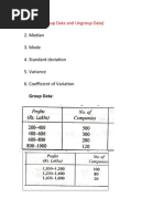 Median 3. Mode 4. Standard Deviation 5. Variance 6. Coefficient of Variation