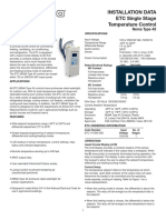 Installation Data ETC Single Stage Temperature Control: Nema Type 4X