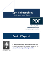 TQM Philosophies: Book: James Evans' Chapter 3