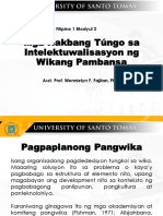 Modyul 2 Mga Hakbang Sa Intelektuwalisasyon NG Wikang Filipino PDF