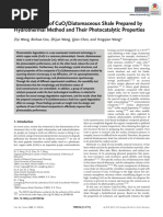 The Composite of Cuo/Diatomaceous Shale Prepared by Hydrothermal Method and Their Photocatalytic Properties