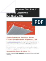 Especificaciones Técnicas de Calaminon TR 4 PRE PINTADO