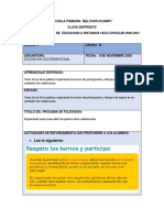 Planeación 3 Grado de Primaria