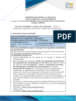 Guía de Actividades y Rúbrica de Evaluación - Unidad 3 - Tarea 4 - Búsqueda Avanzada de Información y Gestión Del Conocimiento